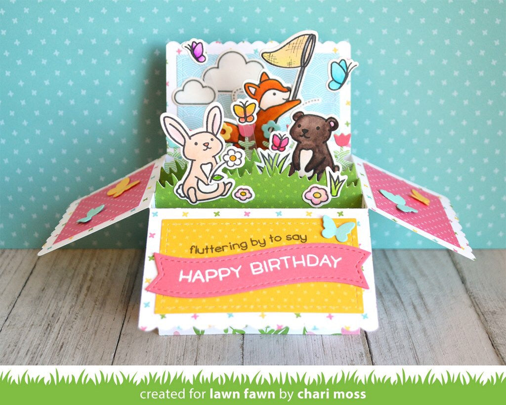 Lawn Fawn BUTTERFLY KISSES Clear Stamps 4"X6" Scrapbooksrus