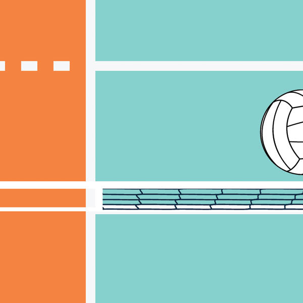 Scrapbook Customs Quick Page VOLLEYBALL LEFT 12"X12" Scrapbook Paper