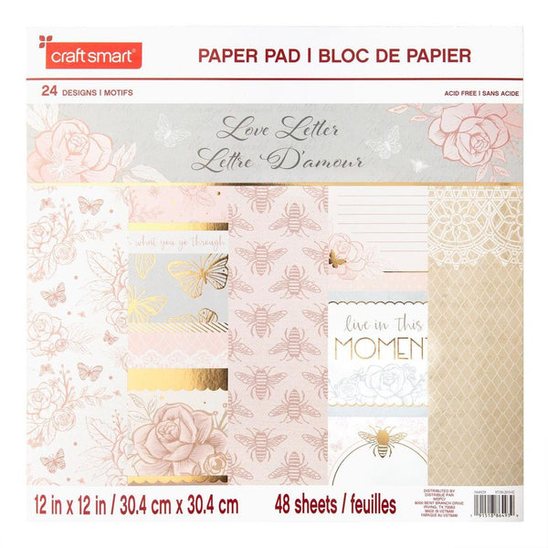 Paper Studio 4pcs 8.5 x 11 Love Alphabet Scrapbook Paper