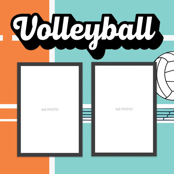 Scrapbook Customs Quick Page VOLLEYBALL LEFT 12"X12" Scrapbook Paper