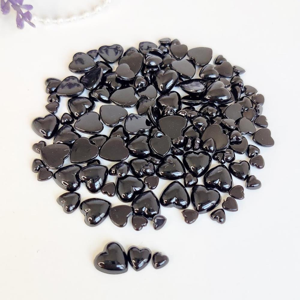 Dress My Craft Water Droplet BLACK HEART Embellishments