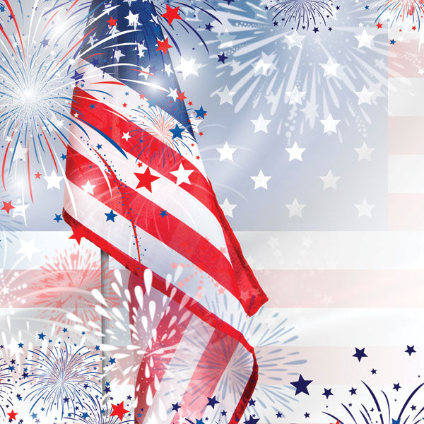 FLAG & FIREWORKS 4th of July 12"X12" Scrapbook Customs Paper Scrapbooksrus