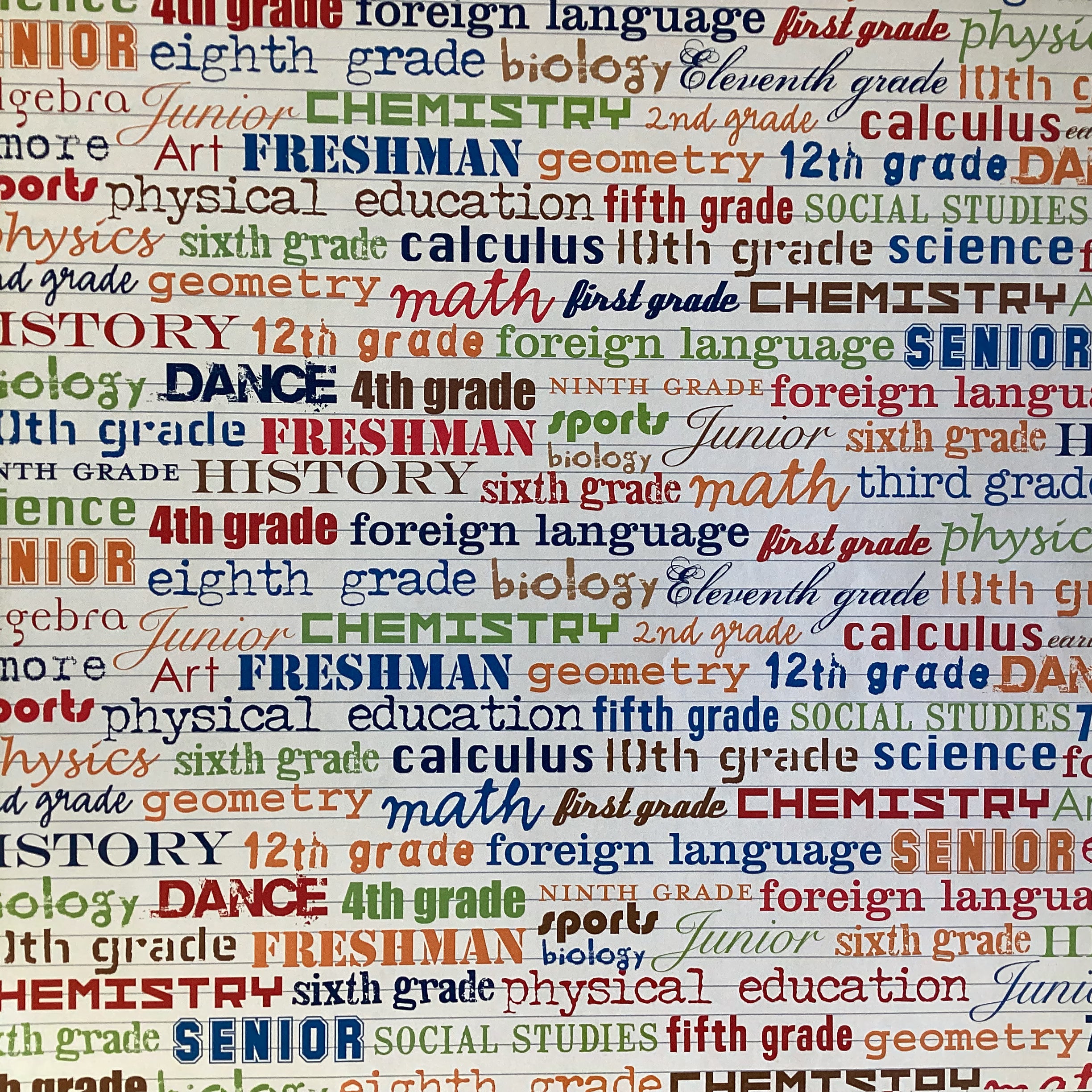 ELEMENTARY SCHOOL 12"X12" Scrapbook Papers 4pc