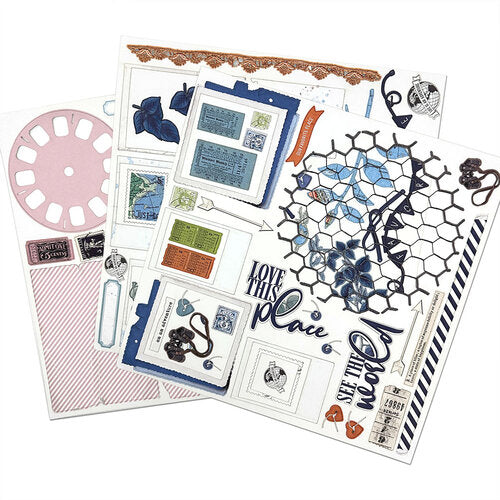 49 and Market Vintage Artistry EVERYWHERE ULTIMATE PAGE KIT (4) Scrapbook Layouts