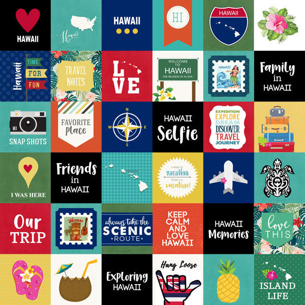 Scrapbook Customs OAHU HAWAII MINI KIT Papers and Stickers 4pc