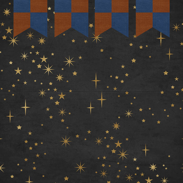 Scrapbook Customs BLUE & BRONZE 12"X12” Paper Pack Harry Potter