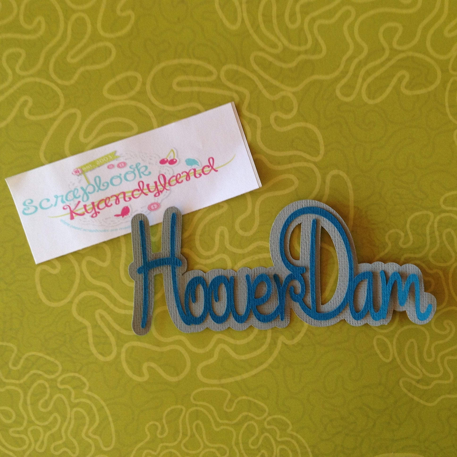 HOOVER DAM Cursive 2 Layer Diecut Title Travel Die Cut LV