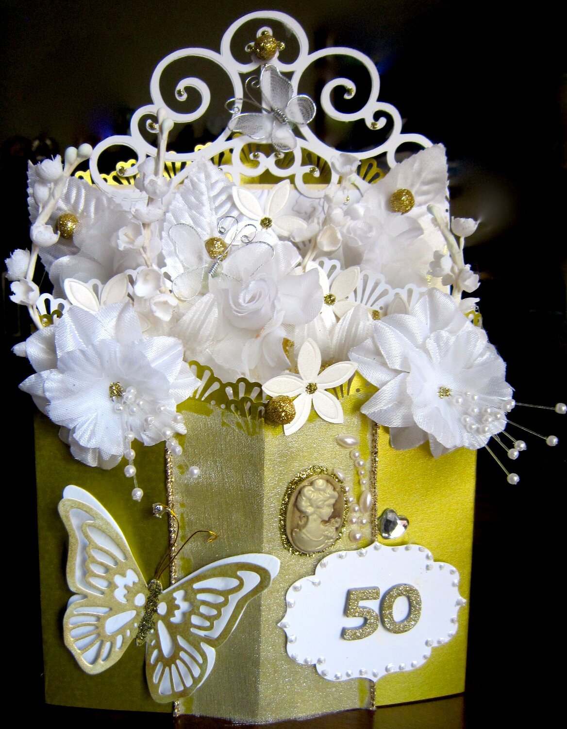 Kaisercraft Glitter Cardstock GOLDEN 12"X12" Sheet