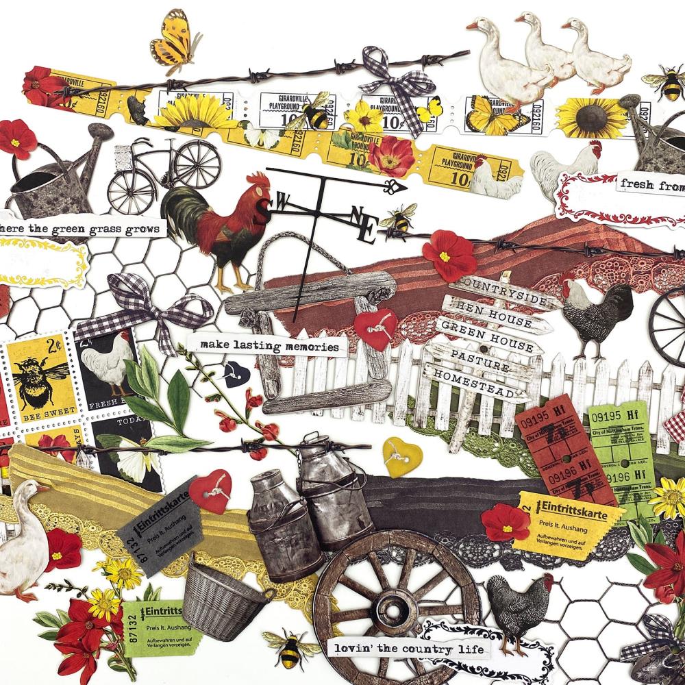 49 and Market Vintage Artistry COUNTRYSIDE LASER CUT ELEMENTS 82pc