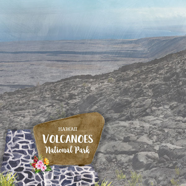 National Park HAWAII VOLCANOES KIT Paper & Stickers 4pc