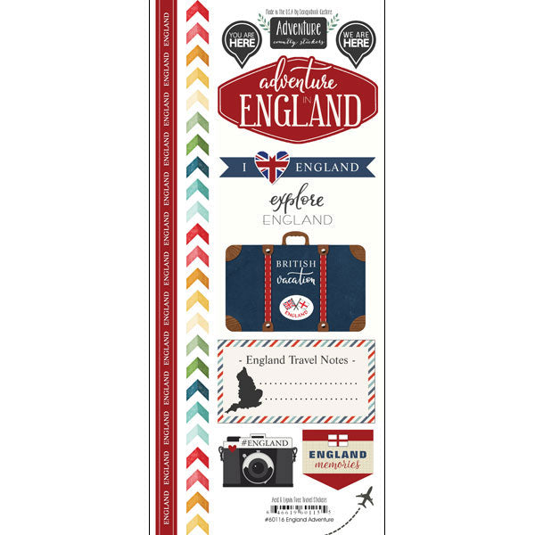 ENGLAND ADVENTURE KIT Papers and Stickers 12pc