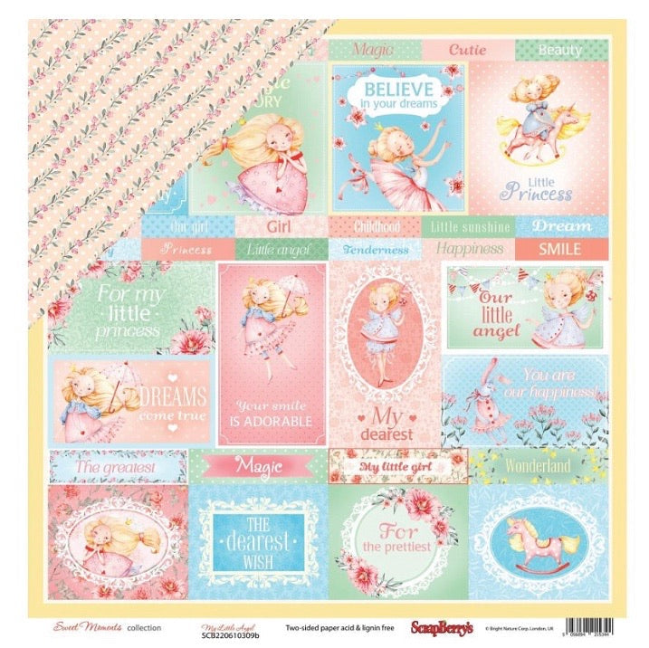 Scrapberry’s SWEET MOMENTS MY LITTLE ANGEL 12"X12" Scrapbook Paper Kit 7pc