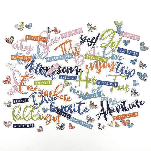 49 and Market Vintage Artistry Everywhere CHIPBOARD WORD SET 72pc