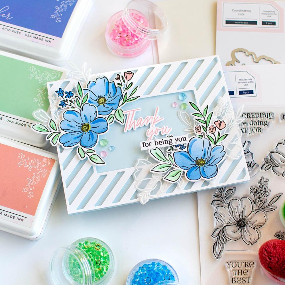 Pinkfresh Studio YOU’RE THE BEST Stamp & Die Set 7pc