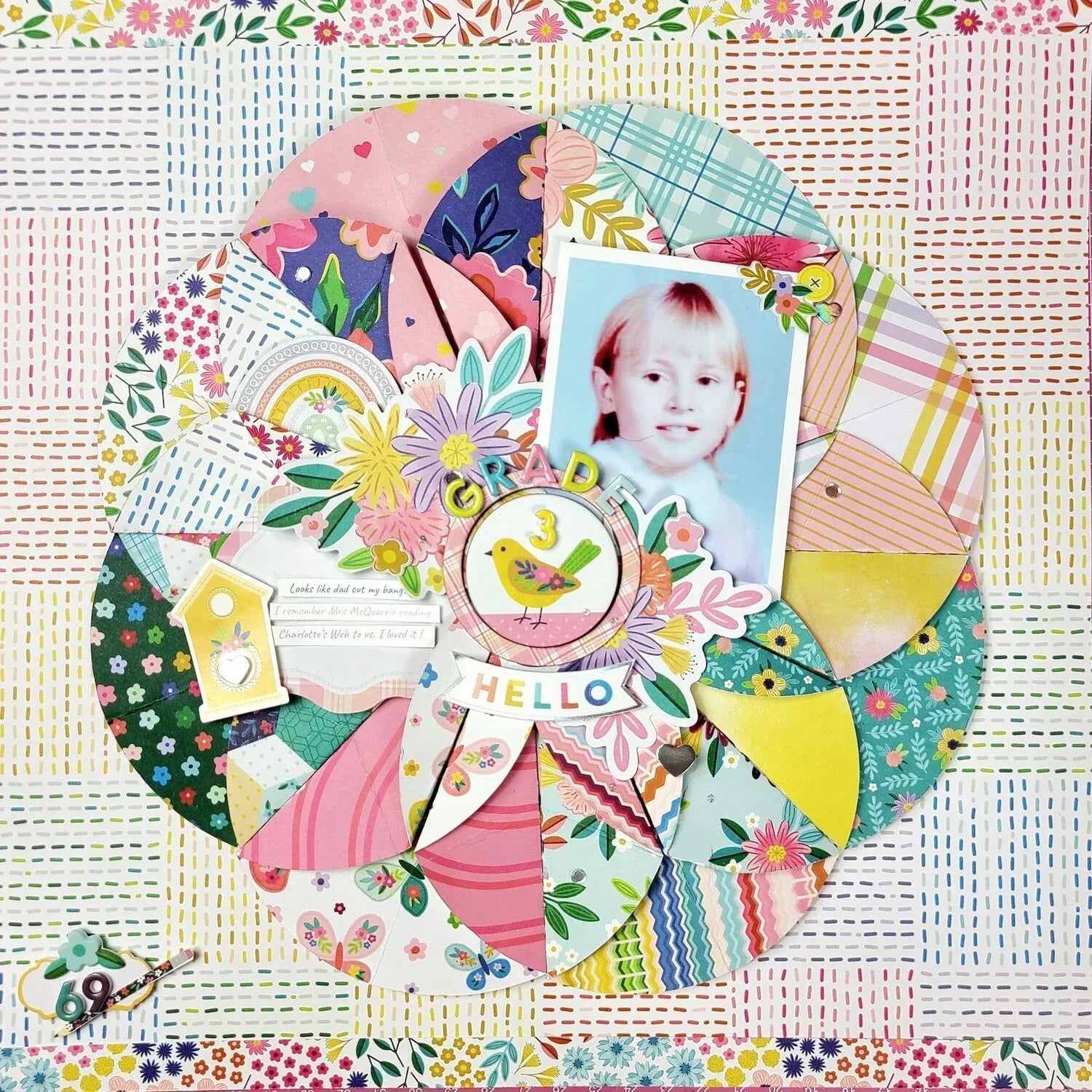 Paige Evans BLOOMING WILD 3 PLAID 12"X12" Scrapbook Paper