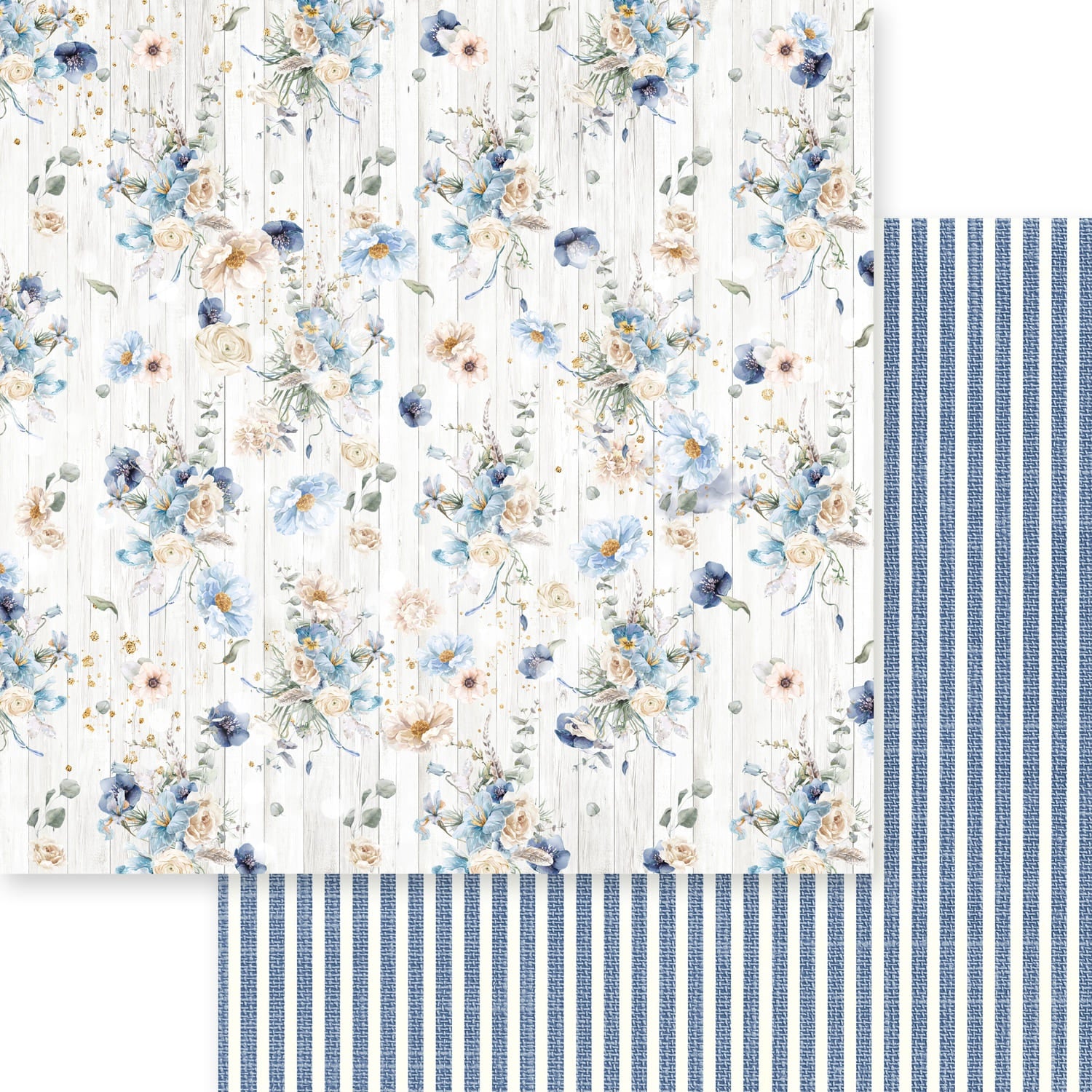 Asuka Studio DUSTY BLUE FLORAL 12”X12” Scrapbook Paper Pack Scrapbooksrus Store