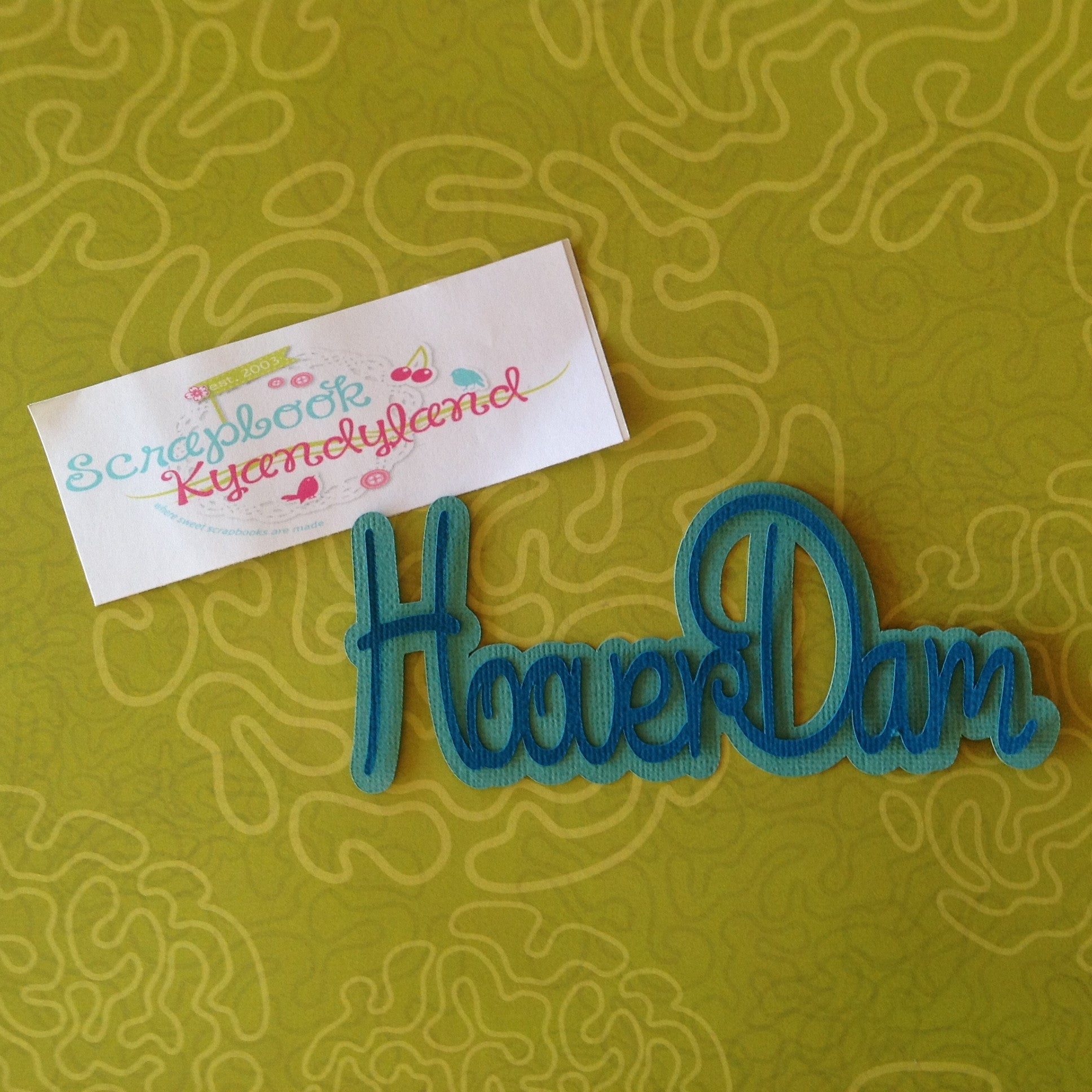 HOOVER DAM Cursive 2 Layer Diecut Title Travel Die Cut LV