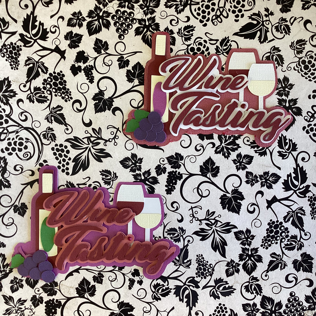 WINE TASTING 3D Scrapbook Die Cut Embellishment