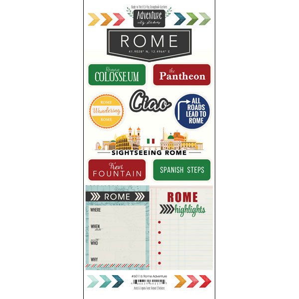 Italy ROME MEMORIES KIT Papers and Stickers 12pc