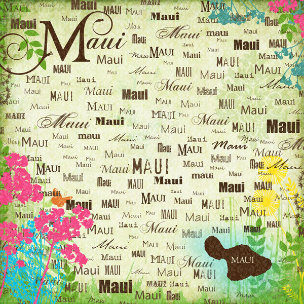 Scrapbook Customs MAUI HAWAII KIT Papers and Stickers 8pc