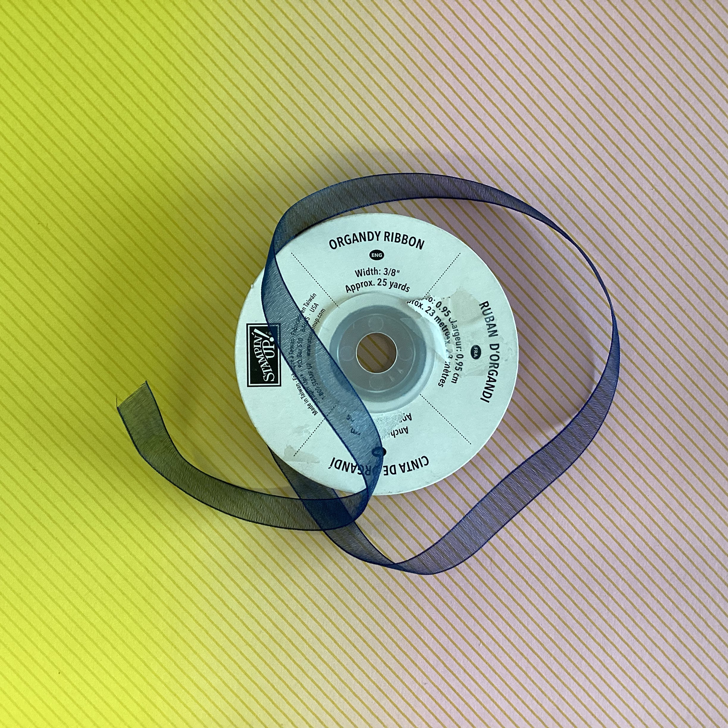 Stampin Up Ribbon 1 yard 3/8" wide ORGANDY