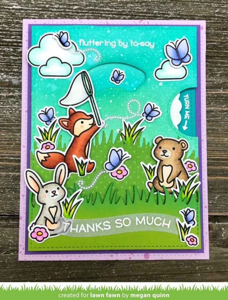 Lawn Fawn BUTTERFLY KISSES Clear Stamps 4"X6" Scrapbooksrus