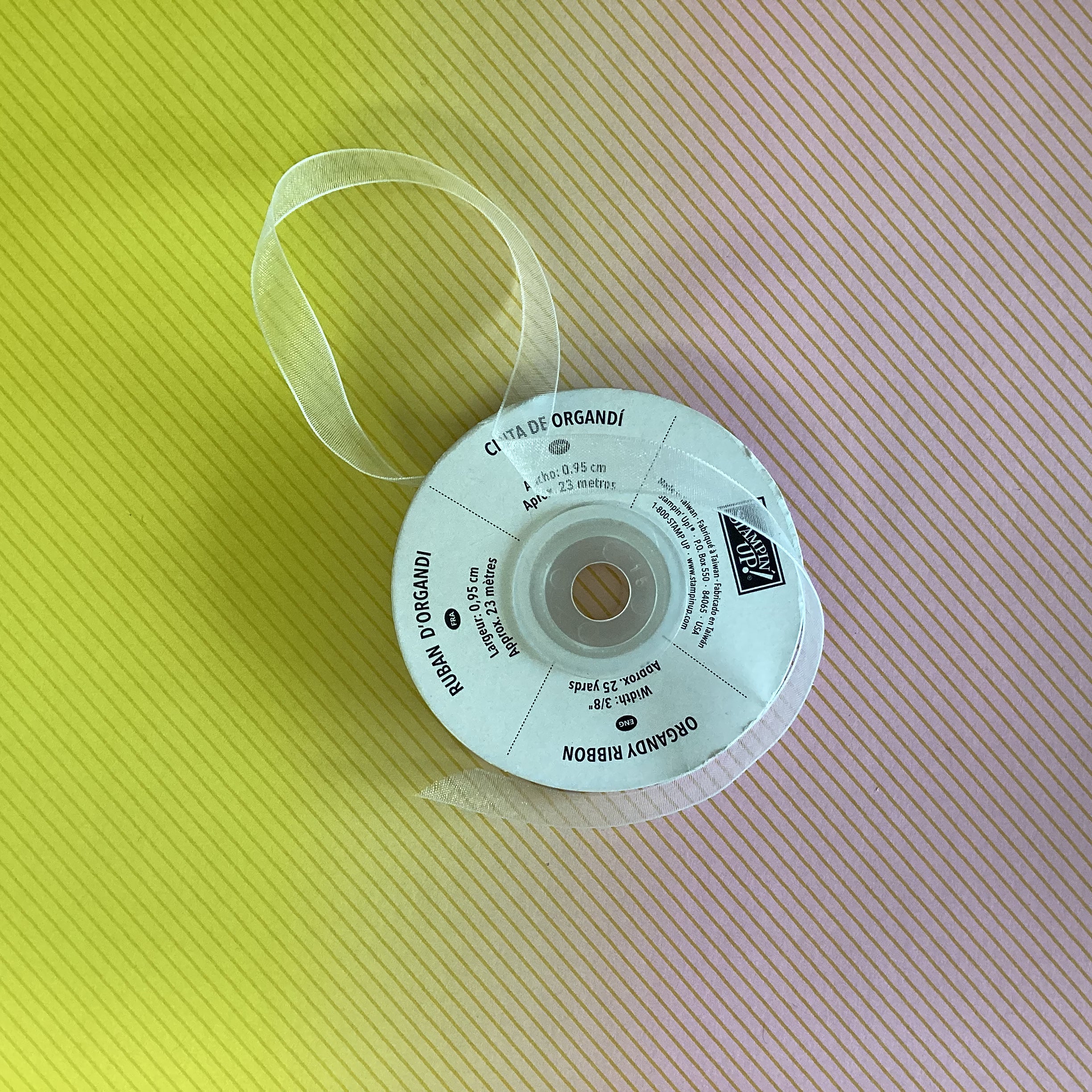 Stampin Up Ribbon 1 yard 3/8" wide ORGANDY