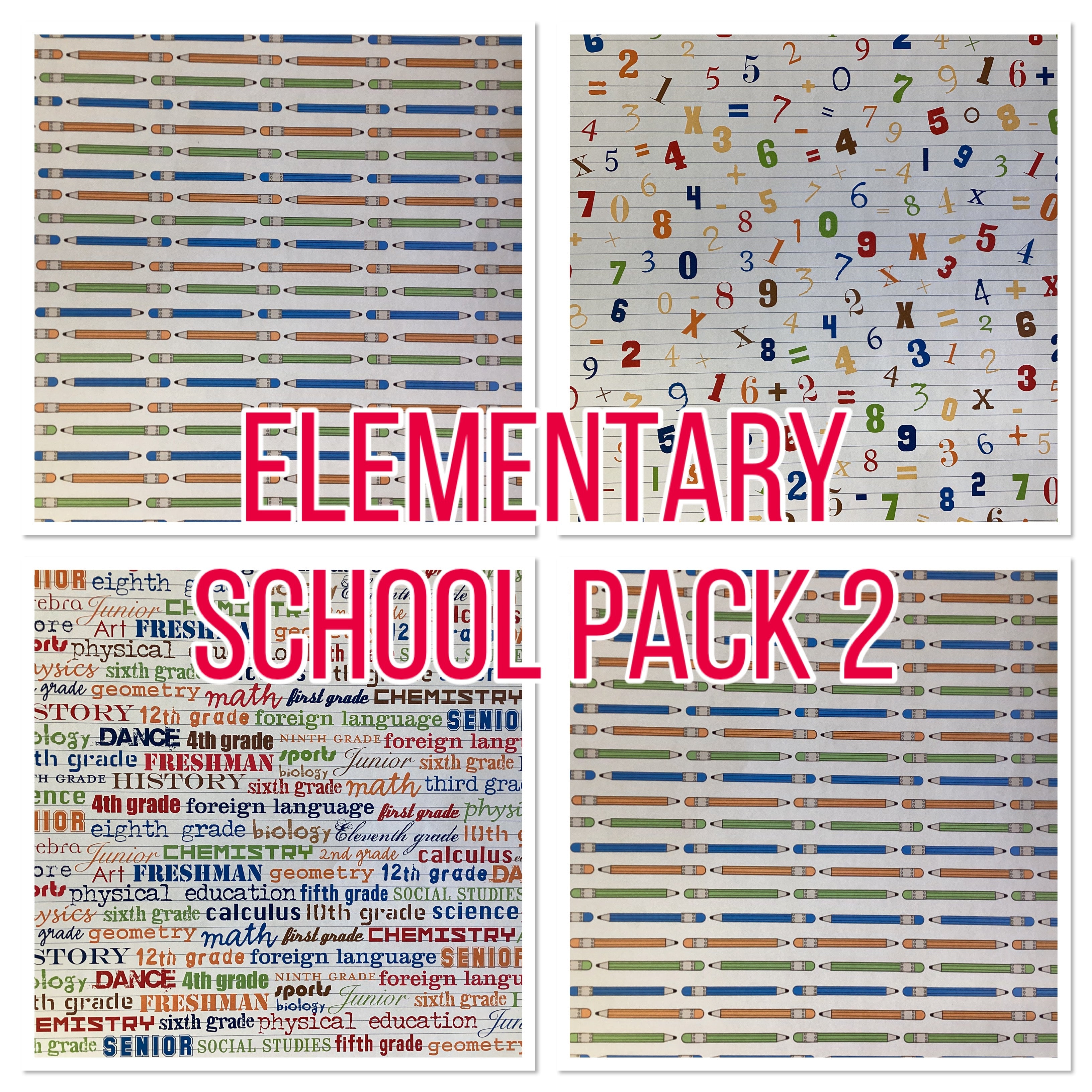 ELEMENTARY SCHOOL 12"X12" Scrapbook Papers 4pc