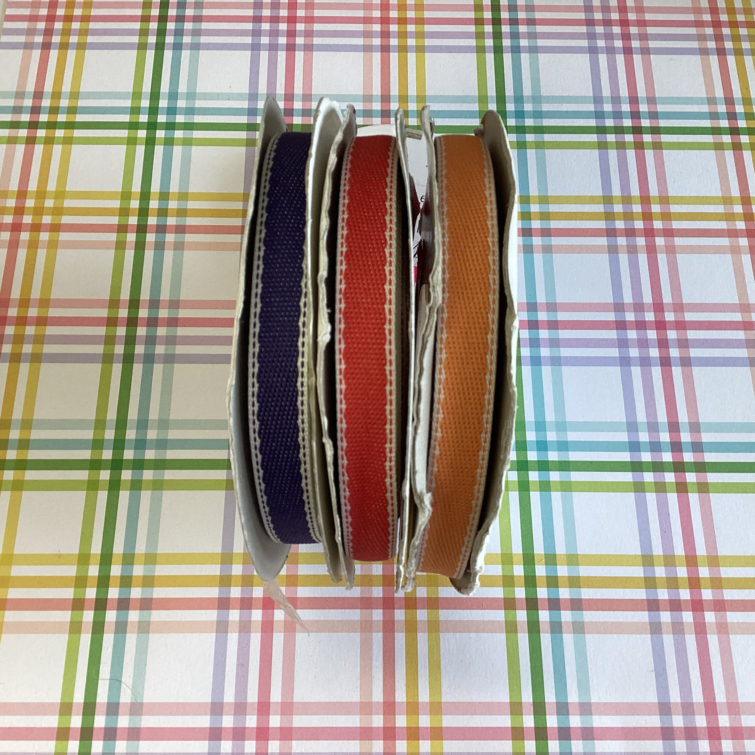 Stampin Up Ribbon 1 yard 1/2" wide STITCHED POLY