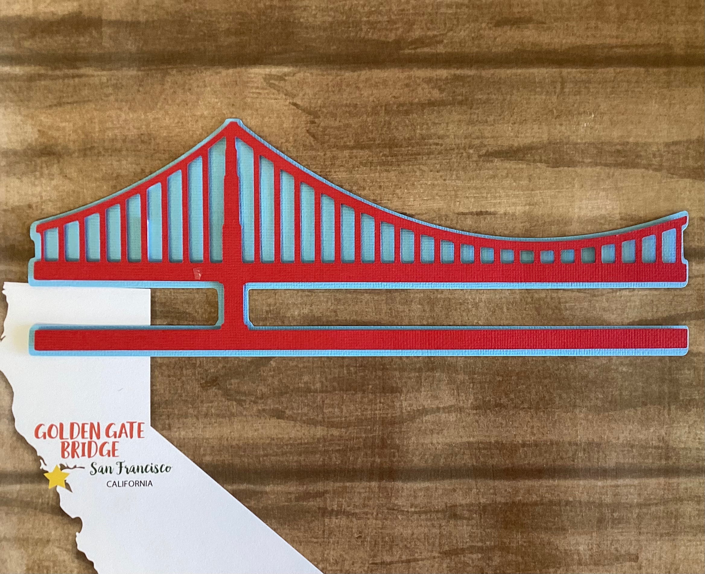 San Francisco GOLDEN GATE BRIDGE 3D Scrapbook Die Cut Embellishment