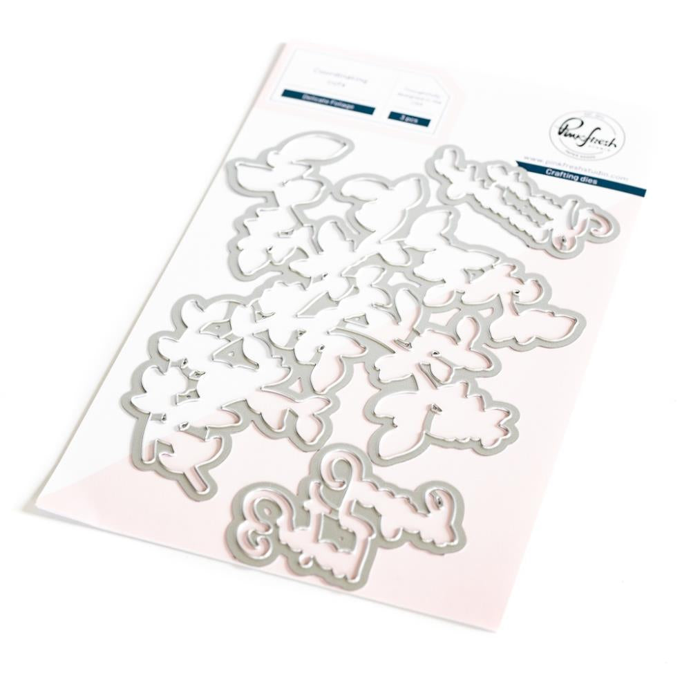 Pinkfresh Studio DELICATE FOLIAGE Stamp & Die Set 8pc