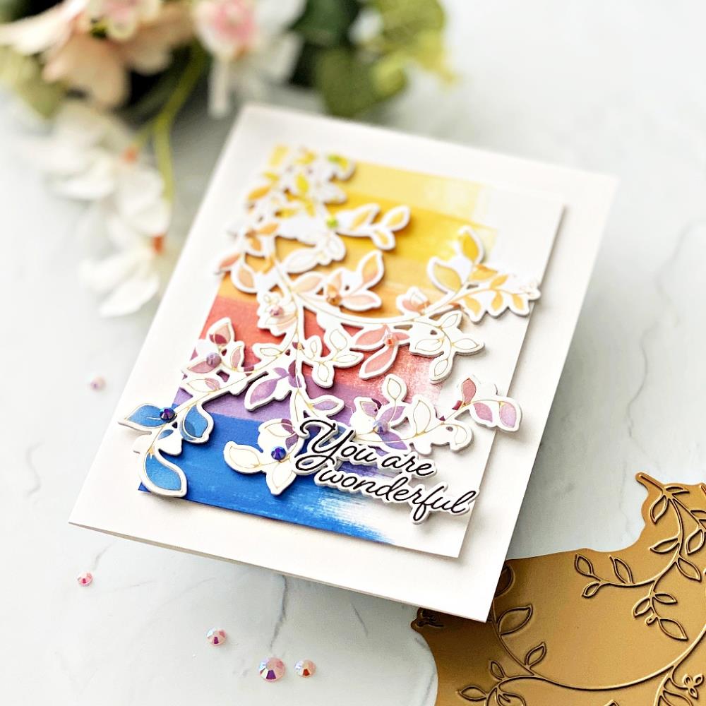Pinkfresh Studio DELICATE FOLIAGE Stamp & Die Set 8pc