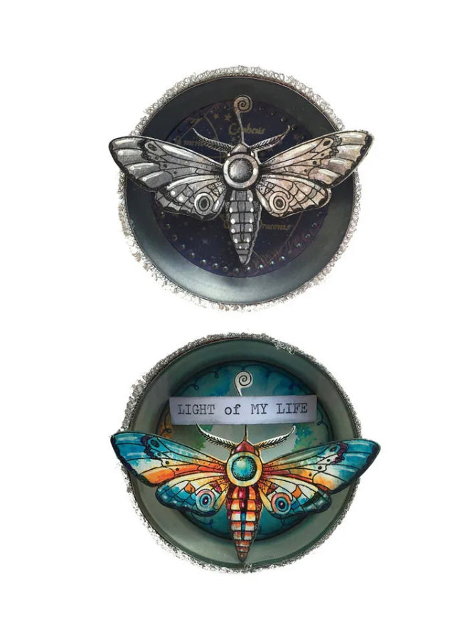 Vintage Dragonfly Background Clear Stamp & Die Set 8pc