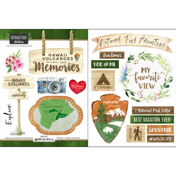 National Park HAWAII VOLCANOES KIT Paper & Stickers 4pc
