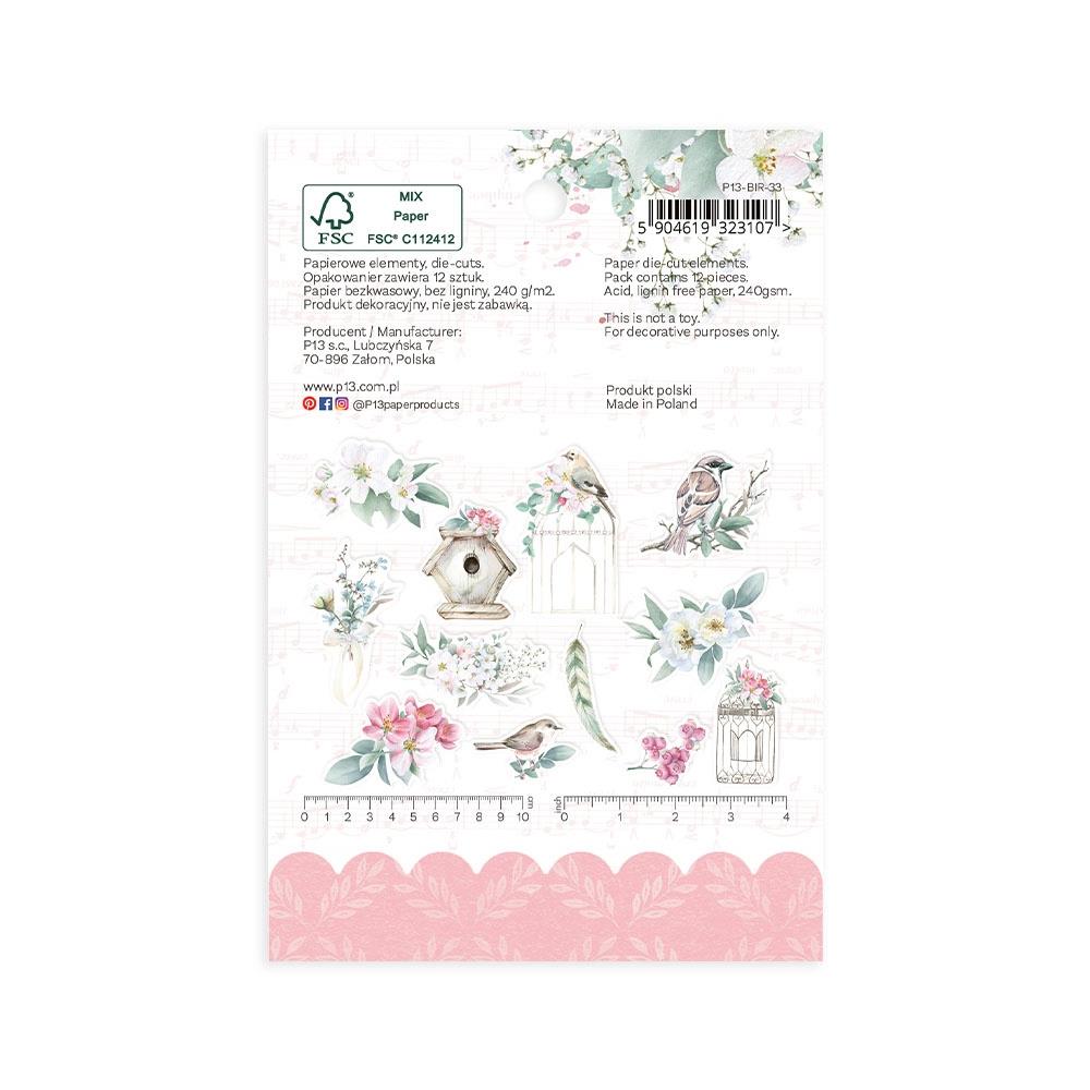 P13 BIRDHOUSE Ephemera Bits & Pieces 12pc