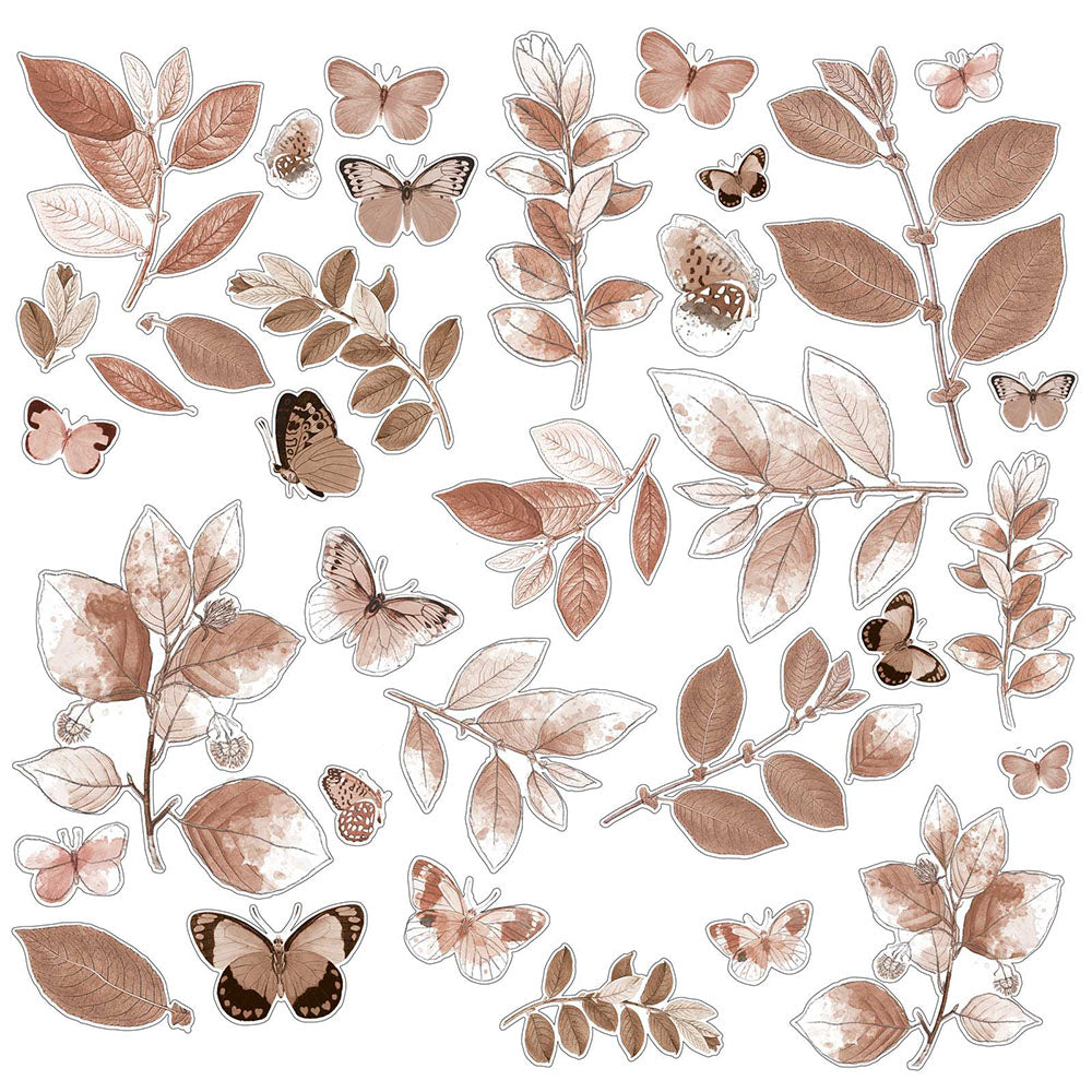 49 and Market Color Swatch TOAST ACETATE LEAVES 70pc Scrapbooksrus
