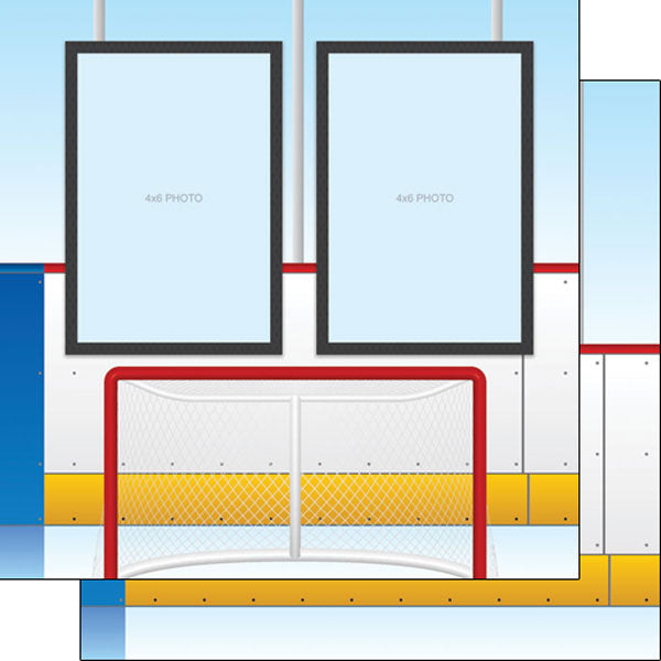 Scrapbook Customs Quick Page HOCKEY RIGHT 12"X12" Scrapbook Paper