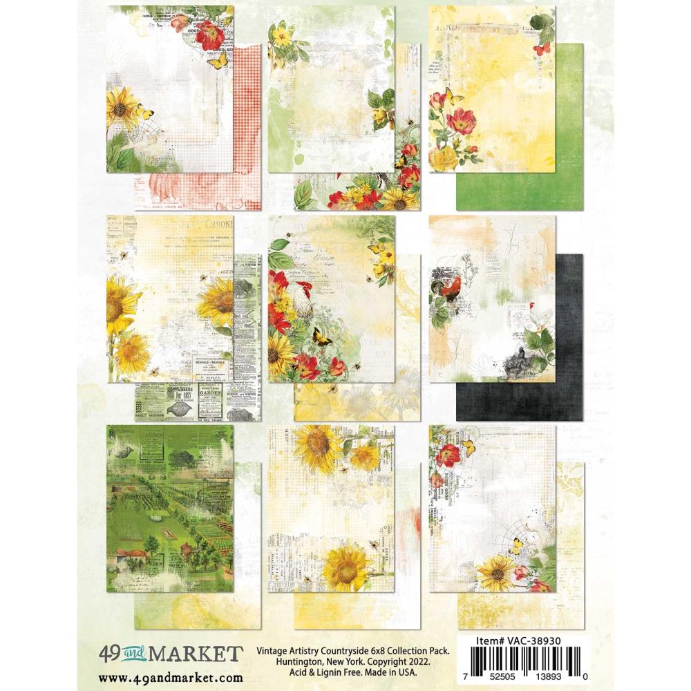 49 and Market Vintage Artistry COUNTRYSIDE 6x8” Collection Paper Pack