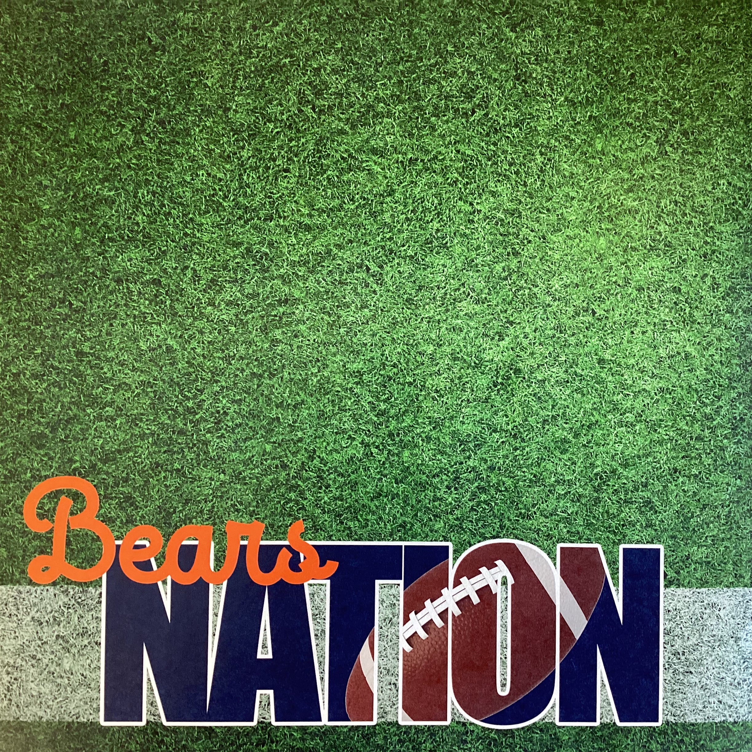 BEARS FAN FOOTBALL KIT 12"X12" Scrapbook Paper 8 Sheets
