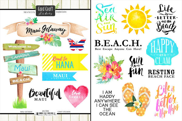 Scrapbook Customs MAUI HAWAII KIT Papers and Stickers 8pc