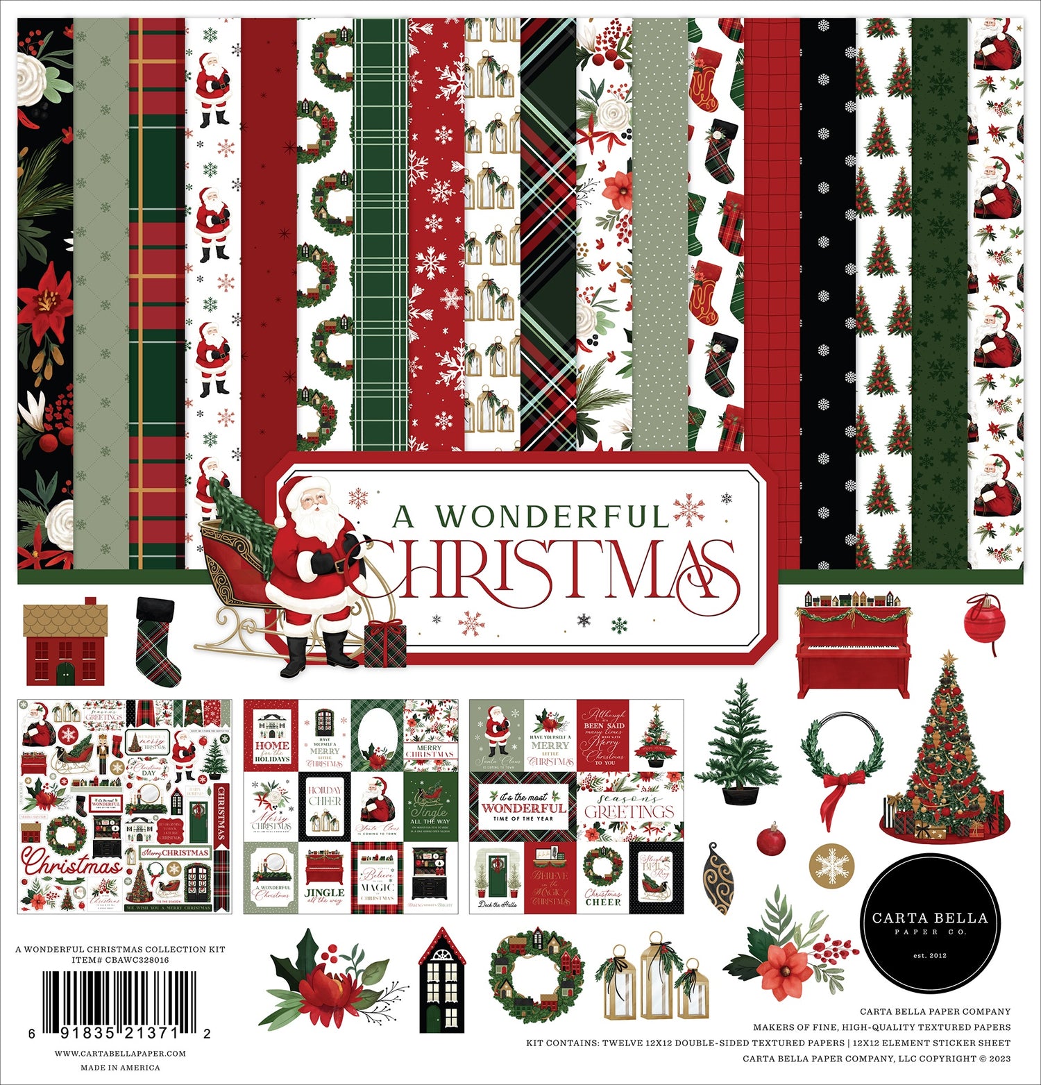 Carta Bella A WONDERFUL CHRISTMAS 12"x12" Collection Kit