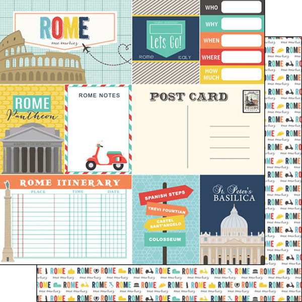 Italy ROME MEMORIES KIT Papers and Stickers 12pc