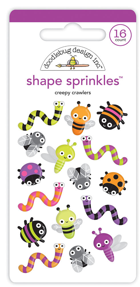 Doodlebug CREEPY CRAWLERS Shape Sprinkles 16pc