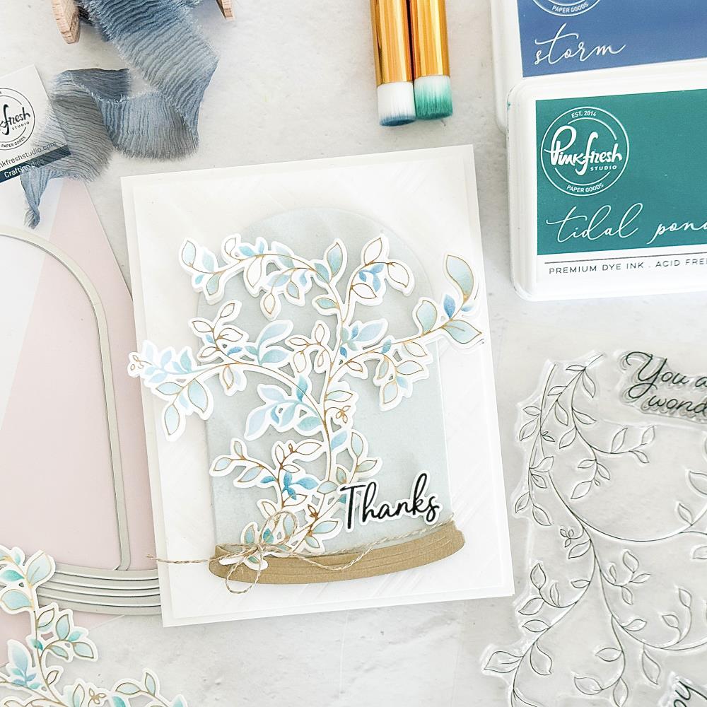 Pinkfresh Studio DELICATE FOLIAGE Stamp & Die Set 8pc