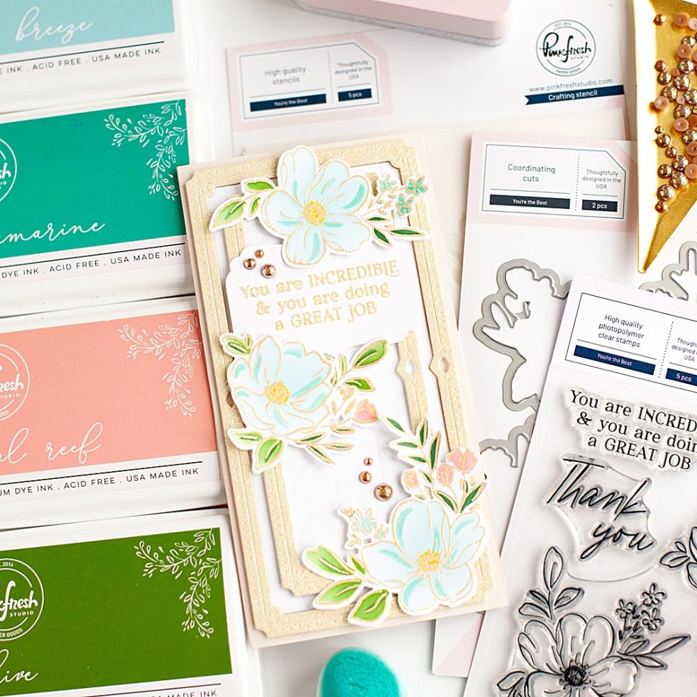 Pinkfresh Studio YOU’RE THE BEST Stamp & Die Set 7pc