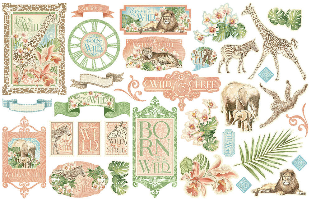 Graphic 45 WILD AND FREE COLLECTION Ephemera Assortment