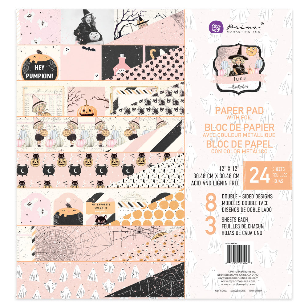 Prima LUNA 12"X12" Paper Pad with Foil 26 sheets