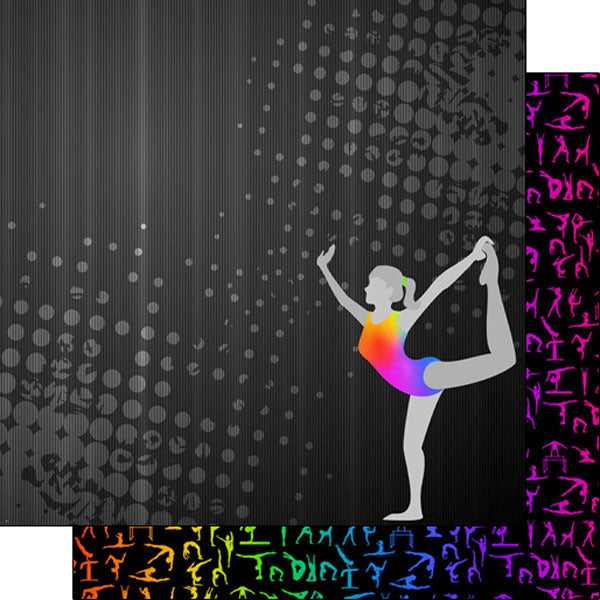 Neon Sports GYMNASTICS KIT 12"X12" Scrapbook Paper 12 Sheets