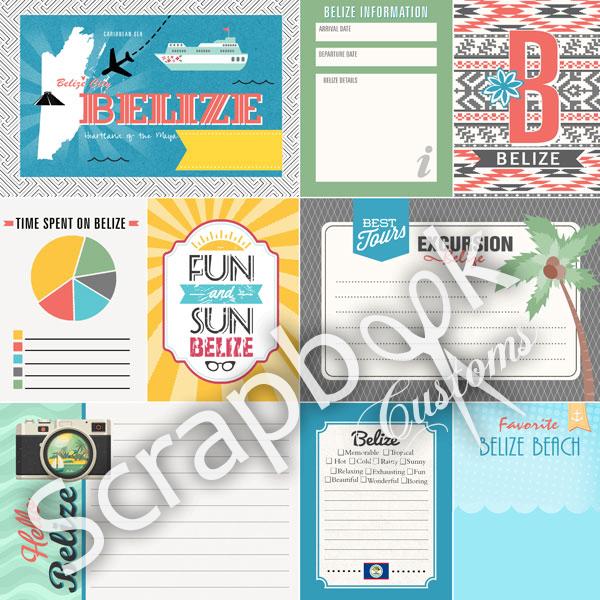 BELIZE Tropical Journal 12"X12" Scrapbook Travel Paper