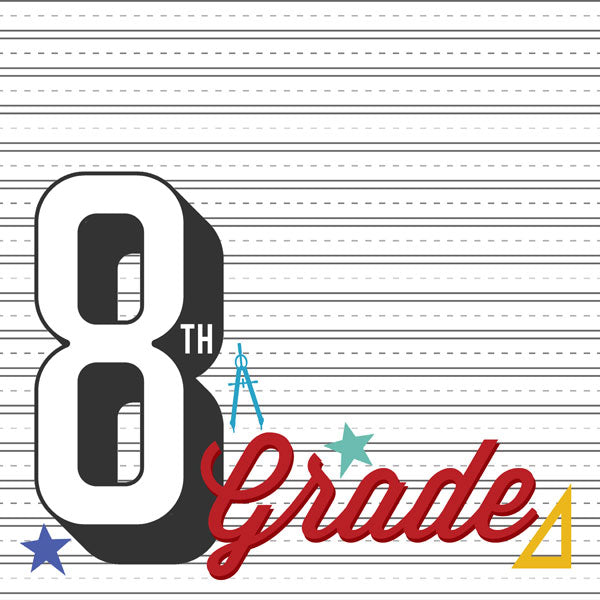 SCHOOL YEARS 12"X12" Paper Kît 14pc Scrapbook Customs